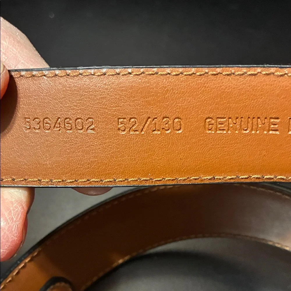 Men's vintage Black Leather Belt with Gold Buckle